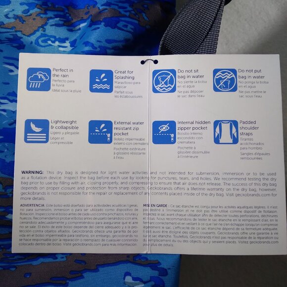 Geckobrands 30L Endeavor Waterproof Lightweight Backpack Ocean Geckoflage NEW - Picture 13 of 13